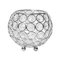 Elegant Garden Design Elegant Designs HG1006-CHR 4.25 in. Elipse Crystal Circular Bowl Candle Holder; Flower Vase; Wedding Centerpiece - Favor - Chrome HG1006-CHR